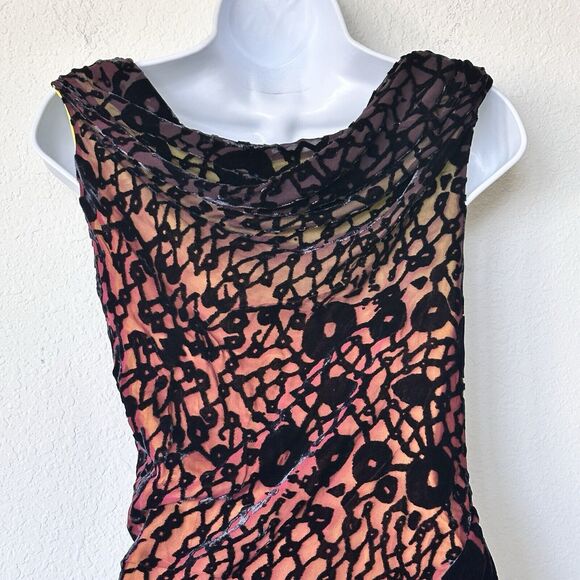 NWT Diane Von Furstenberg 2 Elliso Devore Velvet Sleeveless sheath Dress - Picture 8 of 16